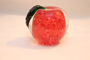 Vintage Glass Apple Paperweight (M-26)