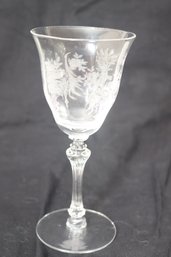 8 Persian Pheasant Claret Wine Glasses W/ Optic Stem By TIFFIN-FRANCISCAN