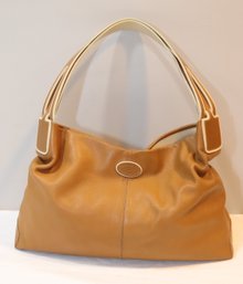Tod's Tan Leather Satchel Handbag Purse
