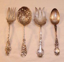 Vintage Assorted Sterling Silver Serving Forks/. Spoons (M-30)