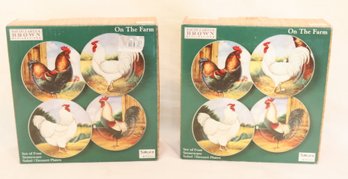 2 Set Of 4 David Carter Brown 'On The Farm ' Plates. (D-25)