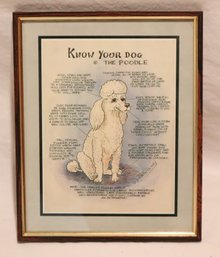 Framed 'Know Your Dog' Poodle By Dick Twinney (S-85)