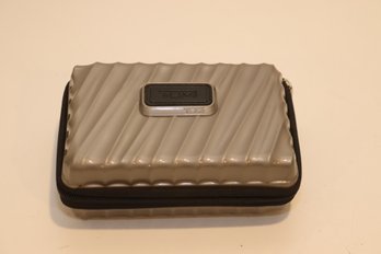 TUMI For Delta Hardside Toiletry Makeup Amenity Travel Kit Bag Case Gray
