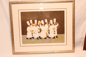 Framed Guy Buffet, The Chefs Brigade Signed Artist Proof