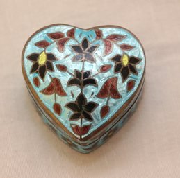 Heart Shaped Sterling Silver 925 Enamel Trinket Box