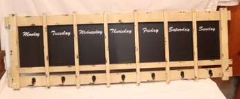 Days Of The Week Calendar Chalkboard Magnetic Bulletin Board Wall Hanging Coat Rack