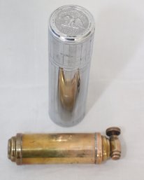 Vintage 1930's Automotive Stop Fire Brass Fire Extinguisher With Case (D-9)