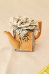 Teapot Handle With Care Box With Paper & China Design Botanic Portmeirion (D-37)