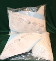 Pair Of Standard Cervical Rest Pillow In Blue Rosebud (C-8)