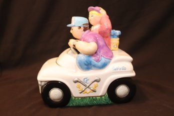 Golf Cart Golf And Go Golf Nut Ceramic Cookie Jar By Lotus 1998