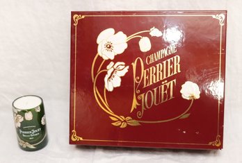 1990 Champagne Perrier Jouet Gift Set And Candle (C-12)
