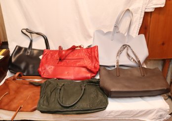 6 New Leather Tote Handbags: Corsia, Desmo, (L-2)