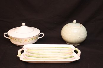 3 Ceramic Serving Pieces, Bombay Co, B. Altman, EKCO Int'l (M-55)