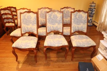 Set Of 6 Wood Frame Dining Chairs (D-59)