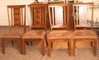 Set Of 4 Wood Back Dining Chairs By Standard Furniture