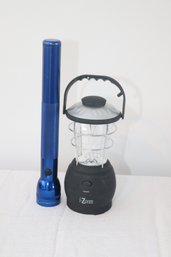 Blue Mag-Lite Flashlight And I-Zoom Lantern (R-37)