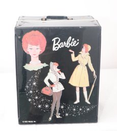 Vintage 1963 Barbie Black Vinyl Double Sized Carrying Case