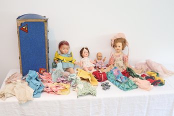 Assorted Vintage Dolls And Clothing