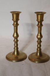 Vintage Pair Brass Candlesticks (V-41)