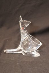 MCM Kangaroo Crystal Figurine Bowl Pouch Clear Modern Paperweight. (D-71)