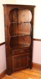 Vintage Wooden Corner Shelving Storage Unit