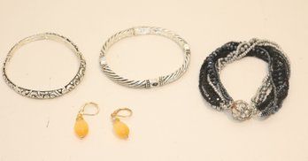 3 Bracelets And A Pair Of Earrings (J-10)