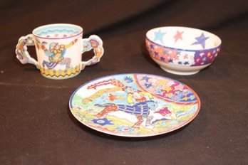 Tiffany & Co 3 Piece Set Fantasy Gene Moore 1997 Child Cup Bowl Plate Circus (D-76)