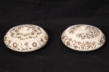 2 Solid Brass Covered Bowls Made In India (V-52)