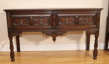Antique Carved Wooden Sideboard Buffet Table With 2 Drawers (B-2)