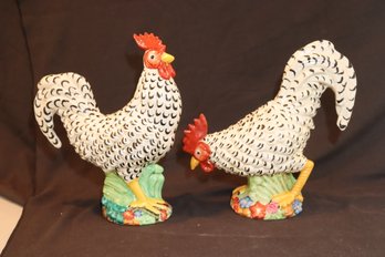 Pair Of Ceramic Roosters (D-78)