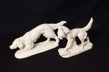 Pair Of Hunting Dogs Chalk Ware Figurines  (V-60)