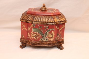 Painted Wooden Trinket Storage Box (M-90)