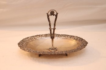 Antique Sterling Silver Tray With Center Handle 317 Grams (M-92)
