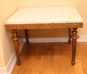 Vintage Small Marble Top Side Table (M-94)