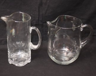 Pair Of Glass Pitchers (V-68)