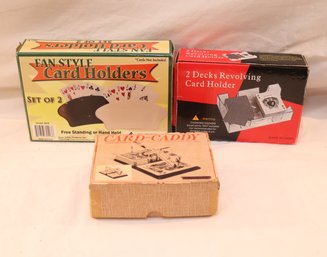 Vintage Playing Card-Caddies And 1 Fan Style Card Holder (M-95)