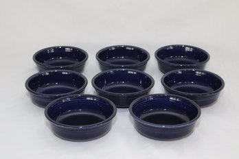 Set Of 8 Fiesta Cobalt Blue Bowls (A-90)