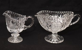 Pair Of Vintage Glass Creamers (V-72)