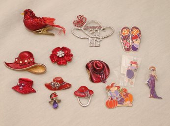 Red Hat Society Pins Brooches (J-11)