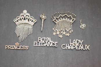 Rhinestone Royal Crown Princess Brooch Pins (J-12)