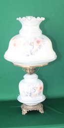 Vintage Oil Lamp Style Glass Table Lamp