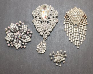 Vintage Rhinestone Pin Brooch Lot (J-15)