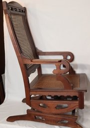Antique Eastlake Cane Platform Rocking Chair