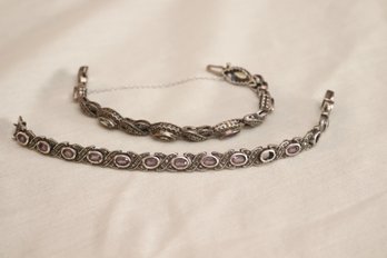 Pair Of Vintage Sterling Silver Bracelets (J-28)