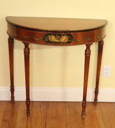 Vintage Half Round Wooden Table (E-13)