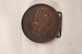 Vintage Indian Head Penny Belt Buckle (S-8)