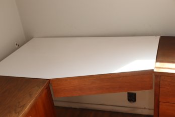 Vintage Corner Desk Attachment W Drawer  (O-15)