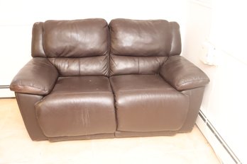 Brown Leather Love Seat