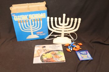 Electric Hanukkah Menorah & A Passavor Book