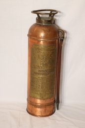 Antique Copper And Brass Fire Extinguisher (S-12)